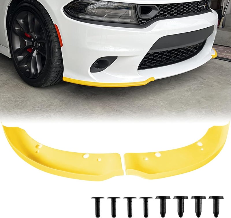 TENGBASE Dodge Charger Front Bumper Lip Splitter Protector Guard for 2015-2023 | Yellow Spoiler Lip Compatible with Charger SRT 392, Scat Pack, RT, GT - Image 1